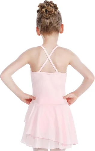 Vista 2 de HiDance Leotardos de ballet para niñas, vestido de baile de bailarina, leotardos de ballet con falda