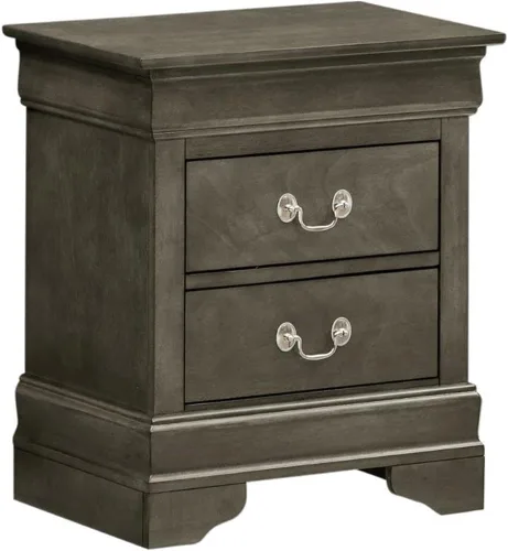 Vista 8 de Glory Furniture Louis Phillipe - Mesita de noche con 2 cajones, color negro