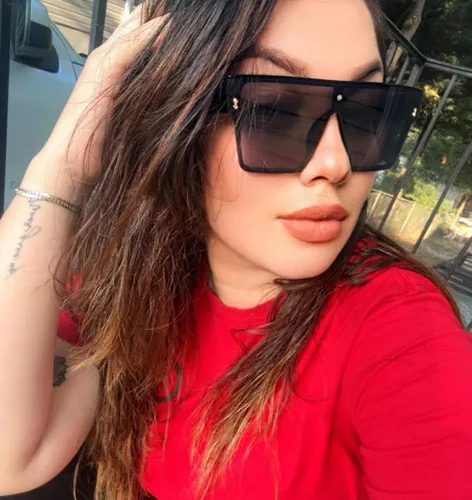 Vista 2 de Karsaer Chic De Gran Tamaño Cuadrado Mujeres Hombres De Una Sol Pieza Gafas De Sol Moda Top Plano Grande Unisex Gafas De Sol Mujeres Hombres K7110