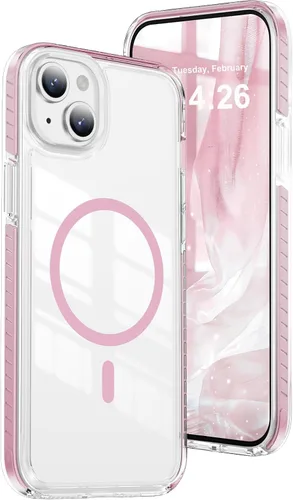Vista 26 de LEMAXELERS Funda magnética transparente para iPhone 18 Pro Max, color negro