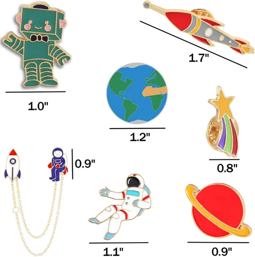 Vista 6 de Enamel juego de lindos prendedores para mochila, aleación, UK_B07C6P4MFM