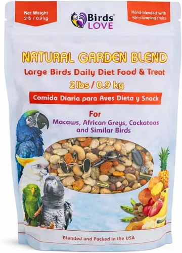 Vista 12 de Birds LOVE Natural Garden Blend - Alimento para pájaros pequeños, 2 libras, empaquetado a mano en Estados Unidos, mezcla natural con frutas