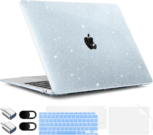 Vista 13 de TWOLSKOO Funda para MacBook Air de 13.3 pulgadas 2021-2018 M1 A2337 A2179 A1932 con pantalla Retina, carcasa rígida de plástico con cubierta