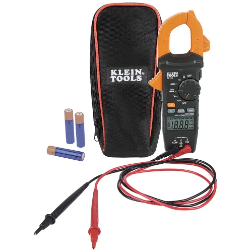 Vista 17 de Klein Tools CL120VP Kit de prueba de voltaje eléctrico con medidor de abrazadera, tres probadores, cables de prueba, bolsa