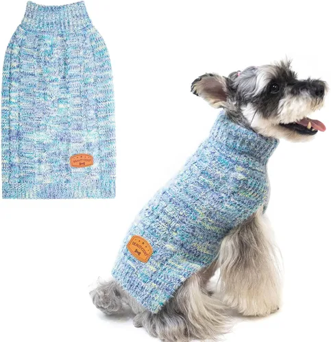 Vista 27 de BEAUTYZOO Suéteres de perro para perros pequeños, ropa de punto con agujero Pompones beige