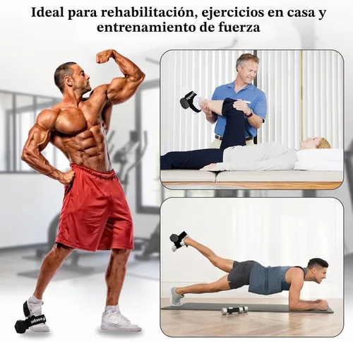 Vista 3 de Accesorio de Pie para Mancuerna para Entrenamiento de Piernas, Correas de Accesorio para Mancuerna Pie de Mono de Extensión para Entrenador de Negro