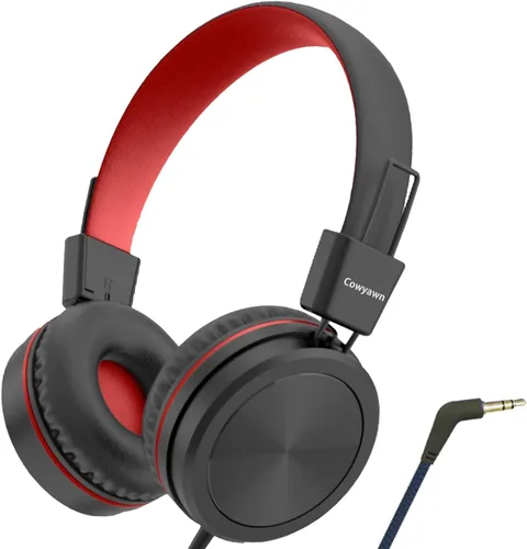 Vista 9 de Cowyawn - Auriculares infantiles, auriculares para niños con limitador de volumen seguro de 94 dB, auriculares escolares con cable para niños