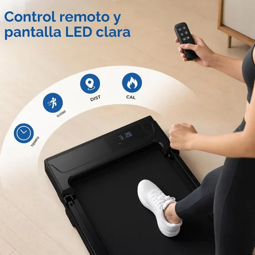 Vista 5 de Almohadilla para caminar, caminadora con barra de mango, cintas de correr plegables para el hogar, interiores, debajo del escritorio, almohadillas