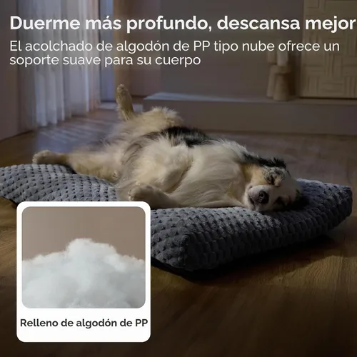 Vista 3 de Bedsure Cama lavable para perros de gran tamaño, forro polar de burbujas Gris