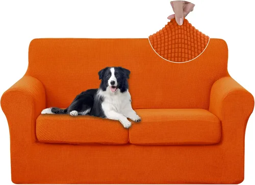 Vista 33 de U-NICE HOME Funda elástica para sofá de 3 piezas, funda de sofá lavable con cojín de asiento individual para sofá de 2 cojines, apta para mascotas