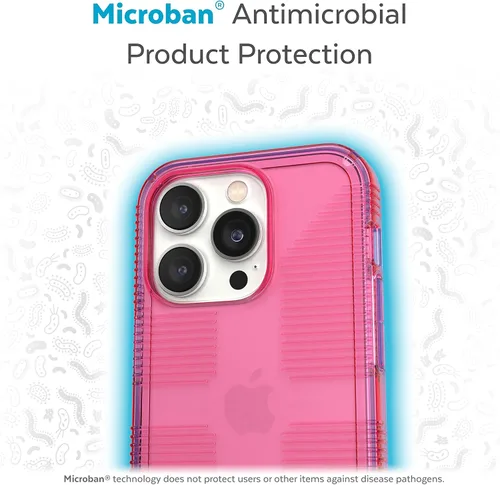 Vista 6 de Speck Funda transparente para iPhone 14 Pro - Protección delgada contra caídas, resistente a los arañazos y antiamarilleamiento con agarre