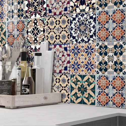 Vista 57 de Alwayspon Adhesivo para azulejos de pared moriscos para despegar y pegar, calcomanías de vinilo autoadhesivas para azulejos de cocina y baño, 4 x 4