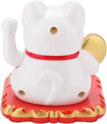 Vista 7 de Tosuny Solar Luck Kitty, gato de buena suerte, gato que hace llamas, lindo gatito chino, gato de la suerte, brazo agitador trae salud, riqueza
