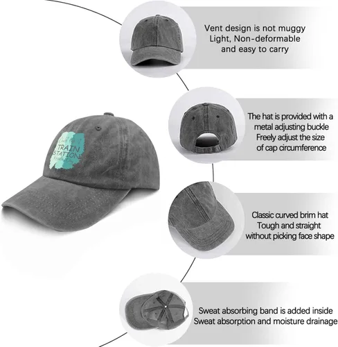 Vista 6 de Caps Could be a Train Station Kinda Day Dad Hat, Funny Hat for Men