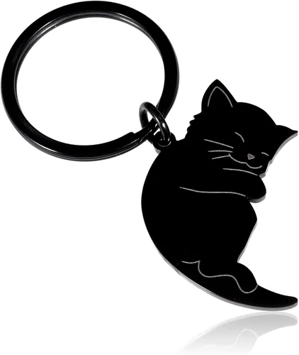 Vista 8 de Regalos para parejas, bonitos llaveros de regalo para novio, novia, amante de los gatos, regalos de canasta para él, ella, llaveros a juego