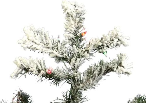 Vista 2 de Vickerman - Árbol de Navidad artificial de pino de Alaska de 36 pulgadas, con efecto nevado.