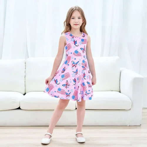 Vista 2 de Jeskids - Vestido de unicornio sin mangas para niñas.