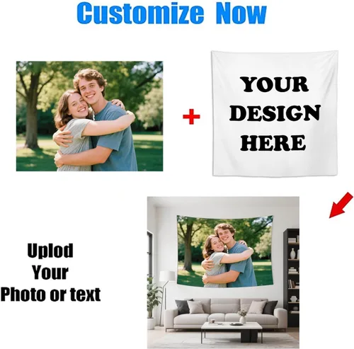 Vista 2 de Jhdstore Tapiz personalizado para colgar en la pared, pancartas y letreros para colgar en la pared, personaliza tapices de pared para dormitorio, 29