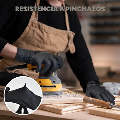 Vista 7 de TitanFlex Guantes desechables de nitrilo para examen, 6 mil, color negro, resistente, sin látex, aptos para alimentos para cocinar