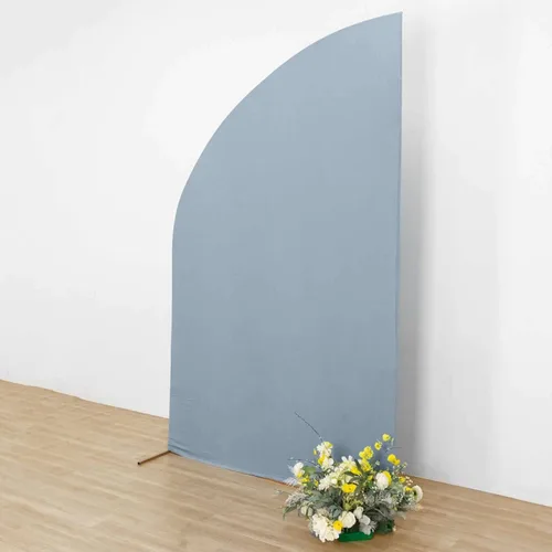 Vista 86 de Efavormart - Juego de 4 fundas de elastano beige para arco de media luna, fundas de telón de fondo Chiara de 2.5 pies a 7 pies para escenarios