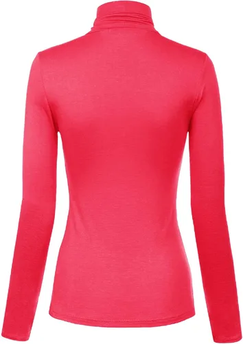 Vista 36 de MixMatchy Camisetas de manga larga delgadas y ligeras para mujer, cuello alto, capa base, camisetas activas