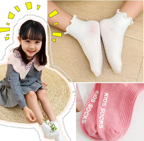 Vista 6 de Zumou - Calcetines antideslizantes para bebés y niñas con volantes, 6 pares