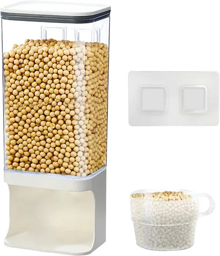 Vista 8 de Dispensador de detergente para lavandería, dispensador de detergente para ropa de pared con soporte para tazas de espiga, adecuado para cuentas