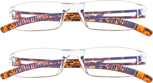 Vista 31 de VisionGlobal 2 pares de anteojos de lectura, anteojos con filtro de luz azul, anteojos de lectura para computadora para mujeres y hombres, marco