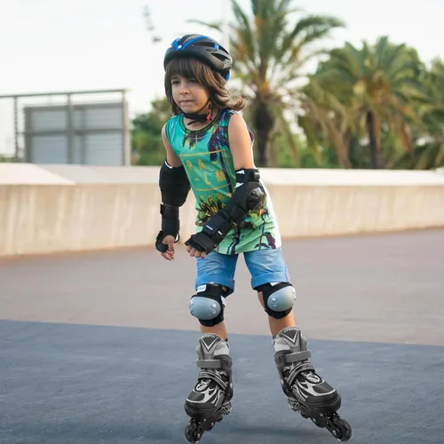 Vista 5 de Patines en línea ajustables para niños y adolescentes de 4 a 16 años, todas las 8 ruedas de patines en línea se iluminan, seguras y divertidas