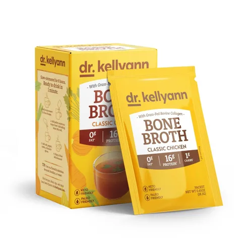 Vista 13 de Dr. Kellyann - Paquetes de polvo de colágeno de caldo de hueso clásico de ternera (7 porciones) – 16g de proteína, colágeno hidrolizado de carne