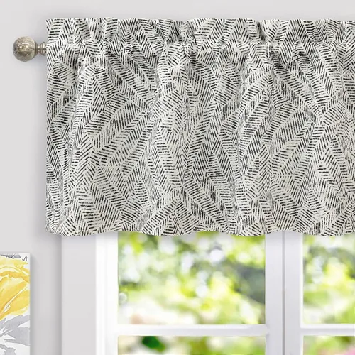 Vista 11 de DriftAway Briony - Cortina opaca con amarre para cocina, ajustable, diseño de globos, líneas texturizadas, estampadas, persianas romanas