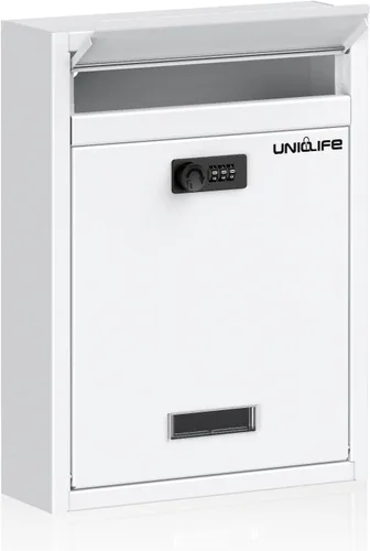 Vista 10 de Uniclife Buzón de Montaje en Pared para Exterior, Buzón Grande con Cerradura de Combinación, Buzón de Seguridad para Casa, Caja Segura para Depósito