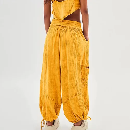 Vista 5 de Pantalones deportivos para correr para mujer, ropa de otoño 2023, casual, holgados, de vellón, pantalones deportivos de cintura alta con bolsillos