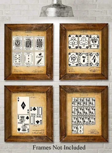 Vista 2 de Juego de cuatro fotos (8 x 10) sin marco, hace una gran decoración de Mancave o sala de juegos y regalo de menos de $20 para jugadores de póquer