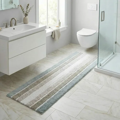 Vista 13 de Alfombra de baño diferente Alfombra de baño absorbente suave de algodón antideslizante para baño, alfombra costera neutra lavable