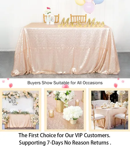 Vista 5 de ShinyBeauty - Mantel rectangular de lentejuelas (60 x 102), diseño de bodas y fiestas de Navidad