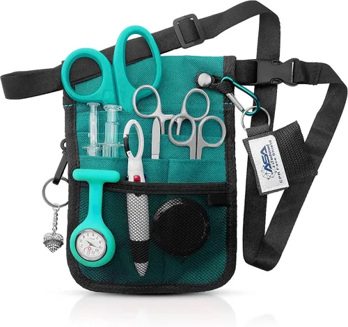 Vista 11 de ASA TECHMED Cinturón de enfermería – Kit completo de utilidad para cinturón médico, Pro Pack organizador de bolsillo bolsa de cadera para EMT, CNA