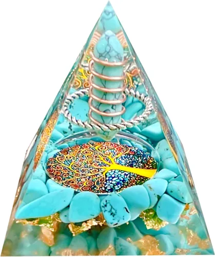 Vista 10 de Generador de energía de pirámide de orgón, amatista natural y obsidiana pirámides curativas de cristal de orgonita para reducir el estrés