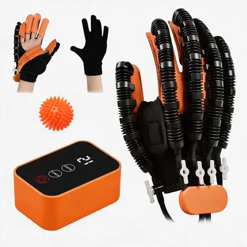 Vista 9 de Guante robot portátil de rehabilitación, guante para accidente cerebrovascular, hemiplejia dedo rehabilitación entrenador guantes robot