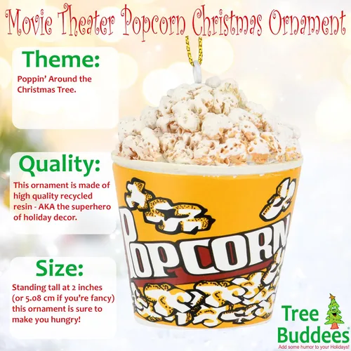 Vista 2 de Tree Buddees Decoración navideña de palomitas de maíz para cine