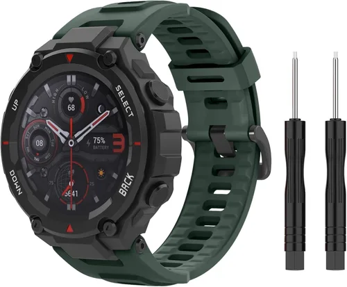 Vista 8 de MoKo Correa de reloj compatible con Amazfit T-Rex/T-Rex Pro Smartwatch, correa deportiva de repuesto de silicona suave, pulsera transpirable