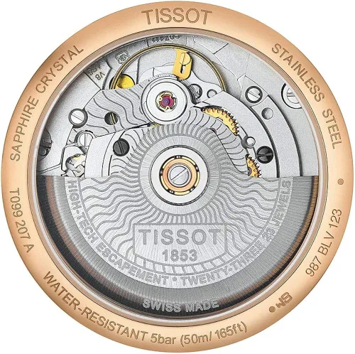 Vista 4 de Tissot mujer Chemin des Tourelles reloj de vestir de acero inoxidable marrón T0992073644700