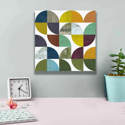 Vista 4 de Epic Graffiti 'Rustic Rounds 3.0' de Michelle Calkins, lienzo de arte de pared Giclée, 12 x 12 pulgadas