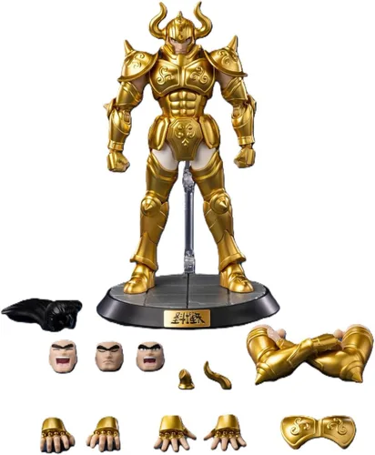 Vista 2 de Blokees Saint Seiya Champion Class 06 Taurus Aldebaran Model Bundle Pre-Painted 140-Piece Model Kit, 15 Cm Assembled, 46 Articulation Points