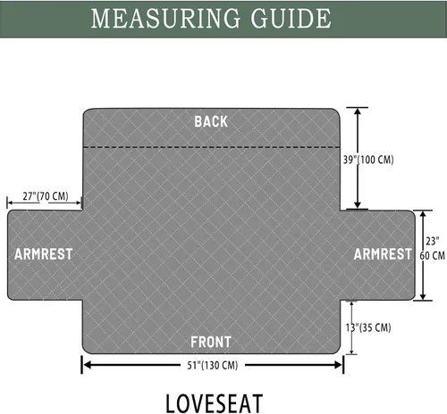Vista 6 de Qubjus Funda de sofá de 2 plazas Revesible para sofá de 2 cojines, lavable, protector de muebles con correas elásticas para perros, mascotas, niños