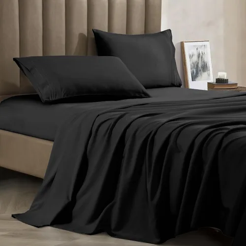 Vista 17 de CELINE LINEN Juego de sábanas de microfibra de 4 piezas prémium de calidad hotelera 1800, resistente a las arrugas - Ropa de cama de lujo ultra