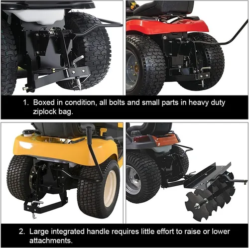 Vista 4 de NIXFACE Enganche de manga trasera para tractores de jardín apto para Husqvarna/Craftsman Serie T200 y T300/Cub Cadet Tractores de cortacésped