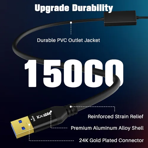 Vista 6 de Cable USB a HDMI 4K de 3 pies, USB unidireccional A 3.0 a HDMI HD Audio Video, Chipset 4K real, para TV, proyector, monitor, solo compatible