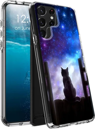 Vista 28 de Funda para Samsung Galaxy S23 Ultra Galaxy S23 Ultra Clear Case Dual Layer Transparente Soft TPU Hard PC Funda a prueba de golpes