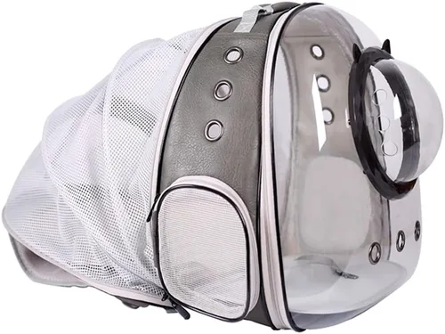 Vista 8 de Mochila expandible para gatos, mochila para gatos, gatitos y cachorros pequeños, mochila de burbujas aprobada por aerolíneas, cápsula espacial Azul